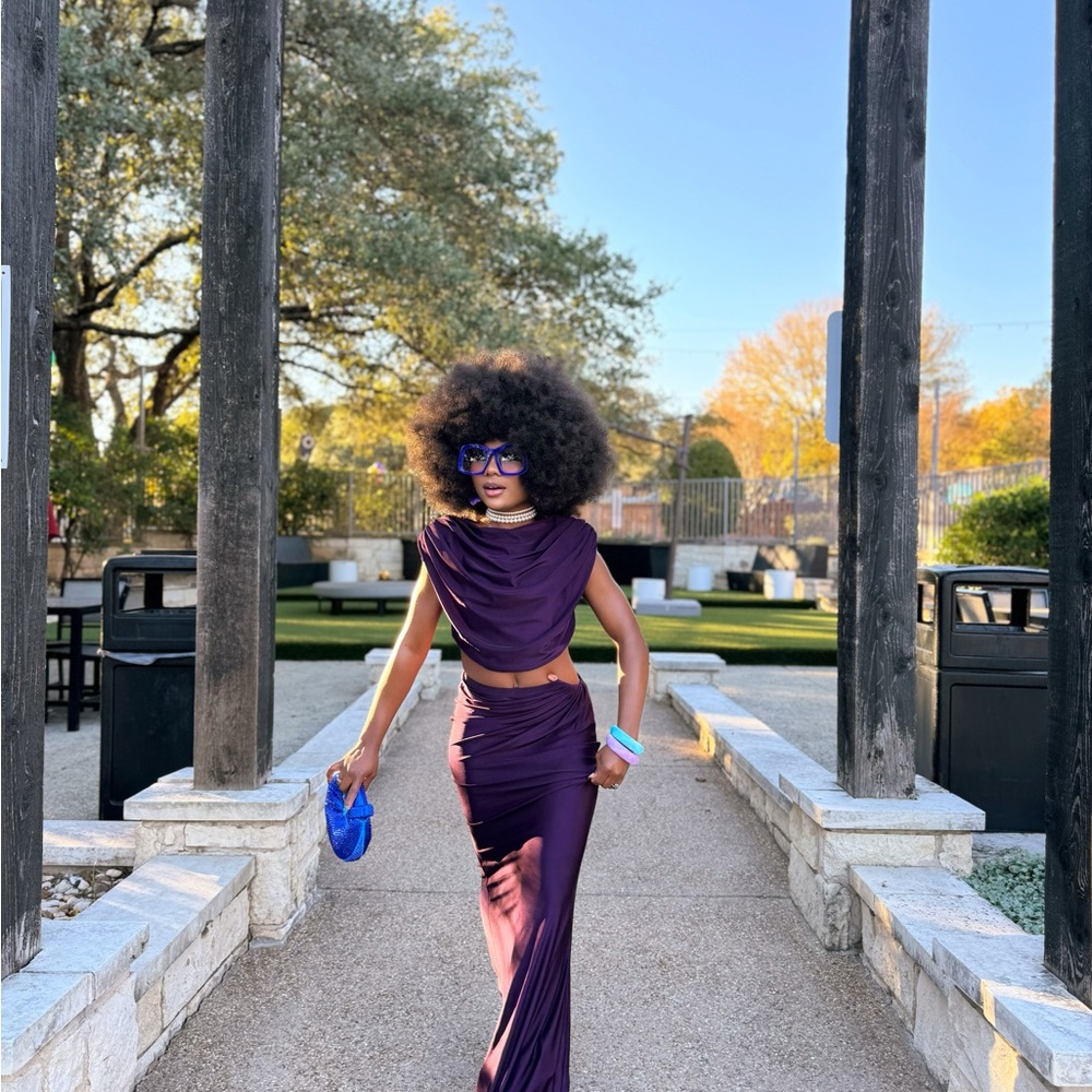 SHEIN Purple Two-Piece Midi Dress
